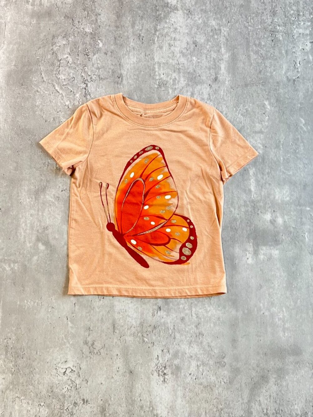 Toddler Girls' Butterfly Graphic T-Shirt - Cat & Jack Peach Orange 4T